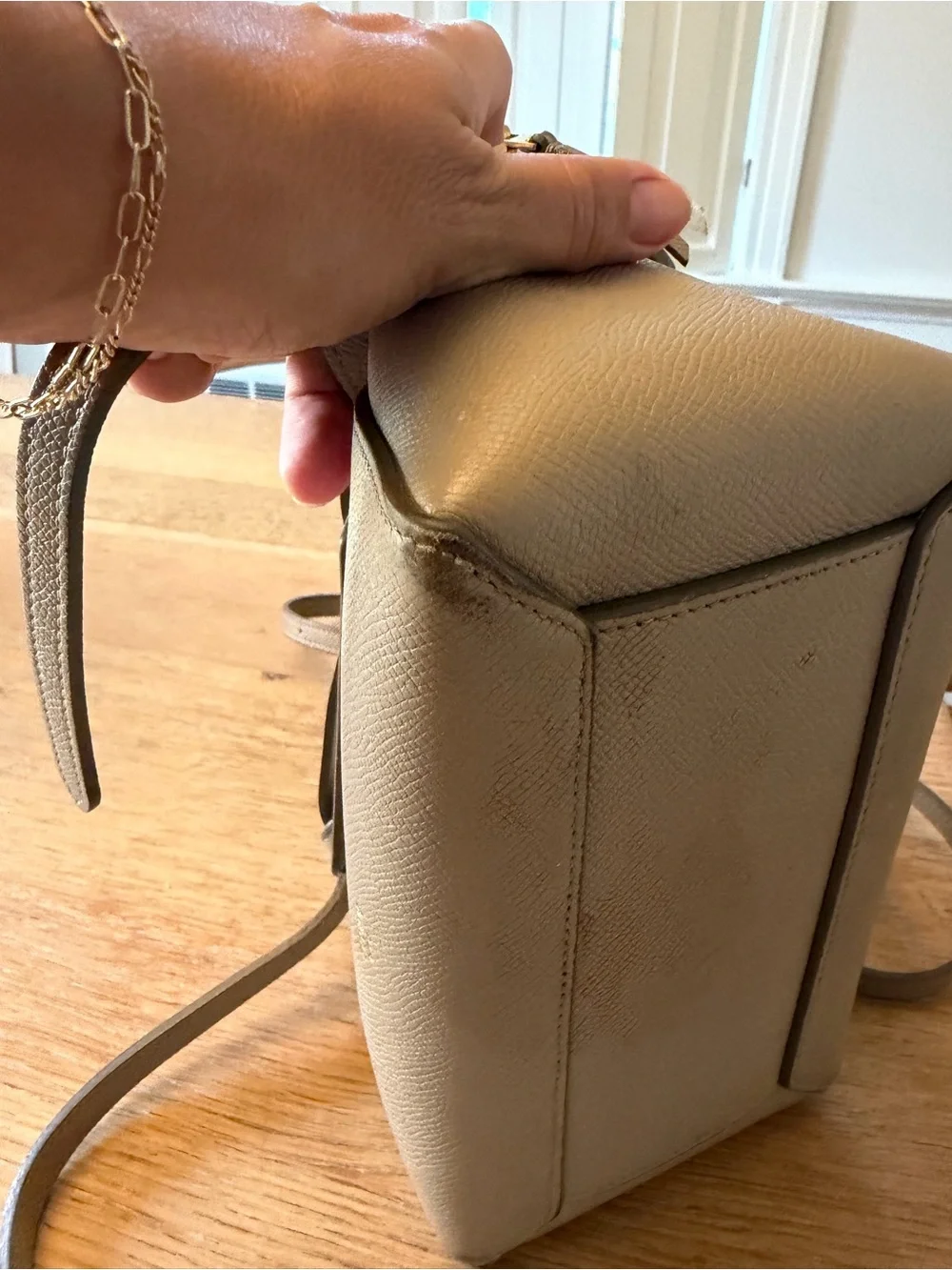 CELINE Taupe Brown Mini Nano Belt Satchel with Top Handle